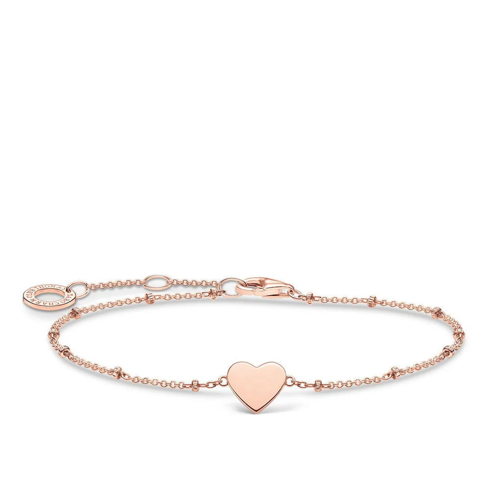 Thomas Sabo Rose Tone Sterling Silver Fine Heart Bracelet TA