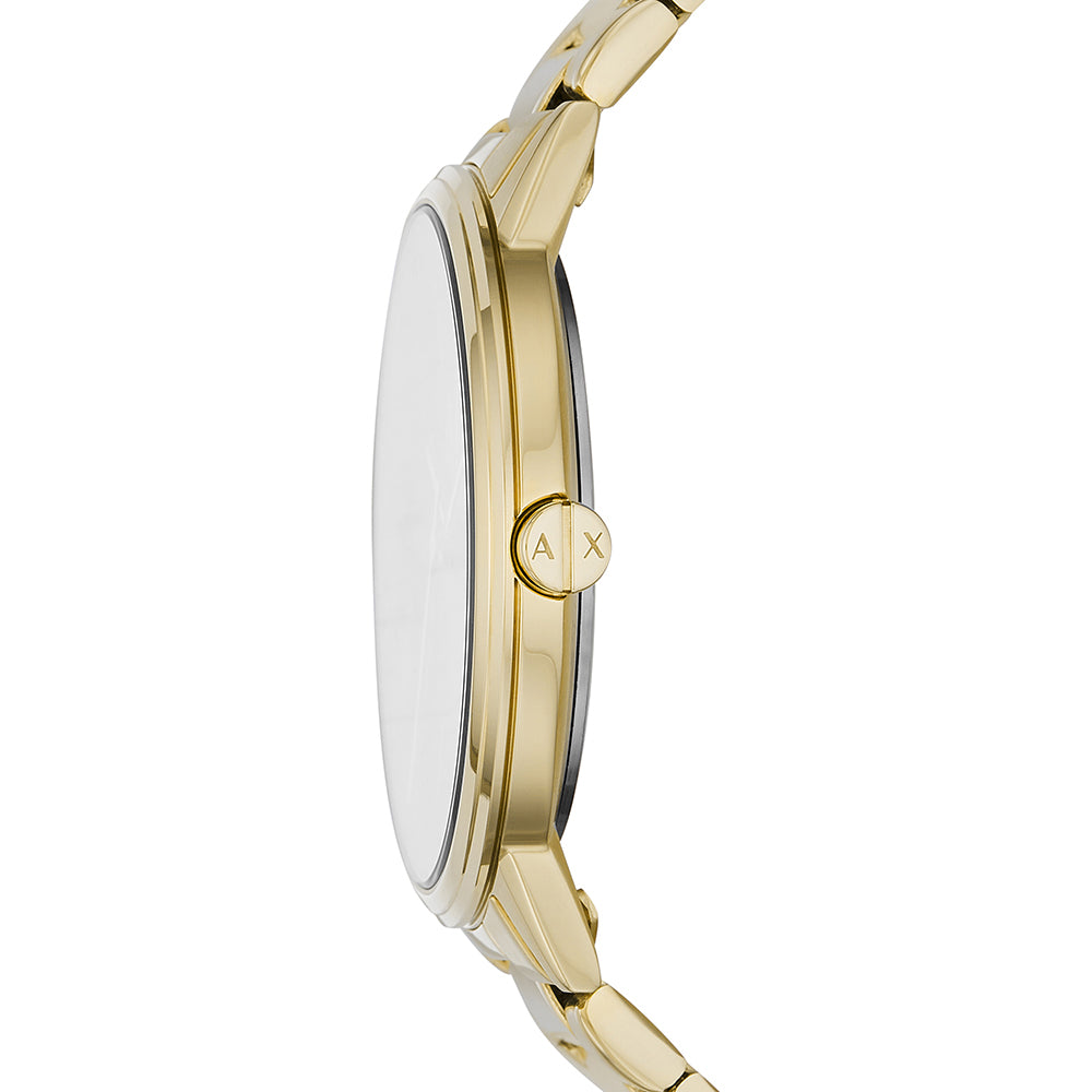 Armani Exchange 'Cayde' Gold Tone Watch & Bracelet Gift Set