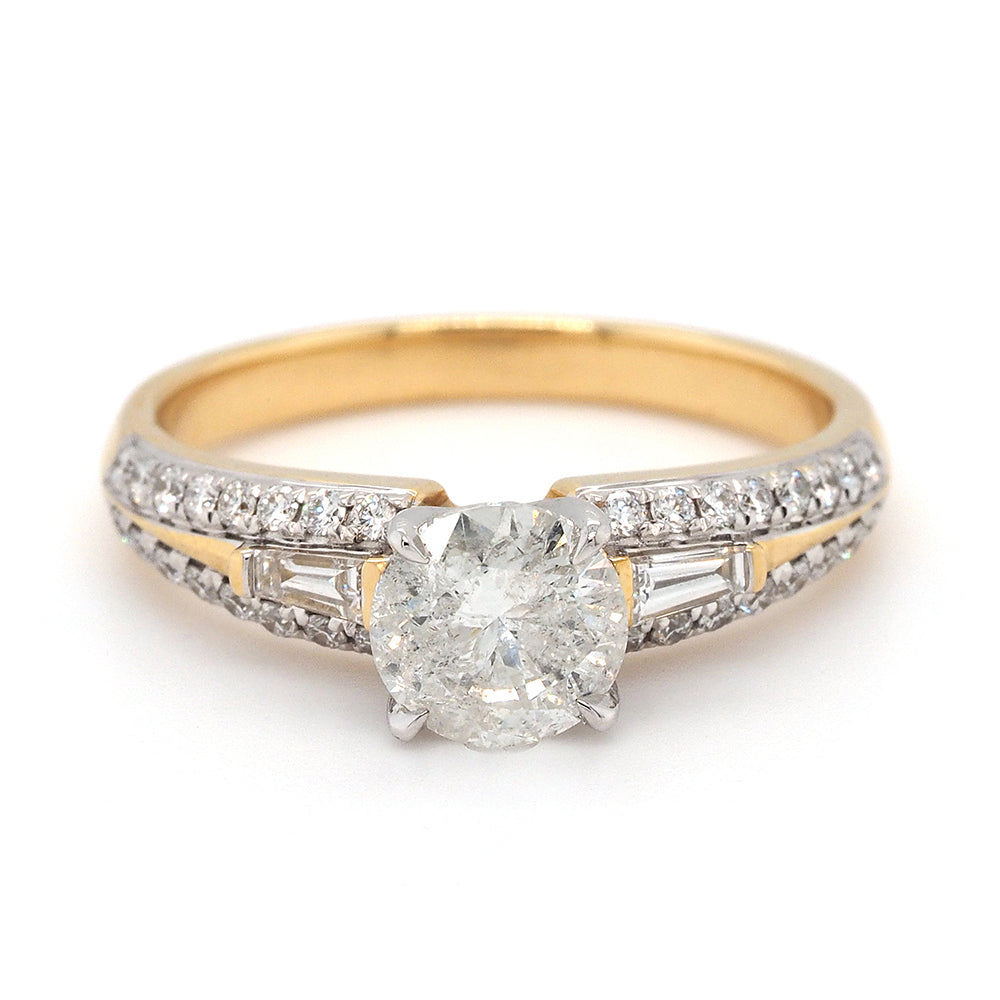 18ct Yellow Gold Brilliant Cut 4-Claw Set Diamond Engagement