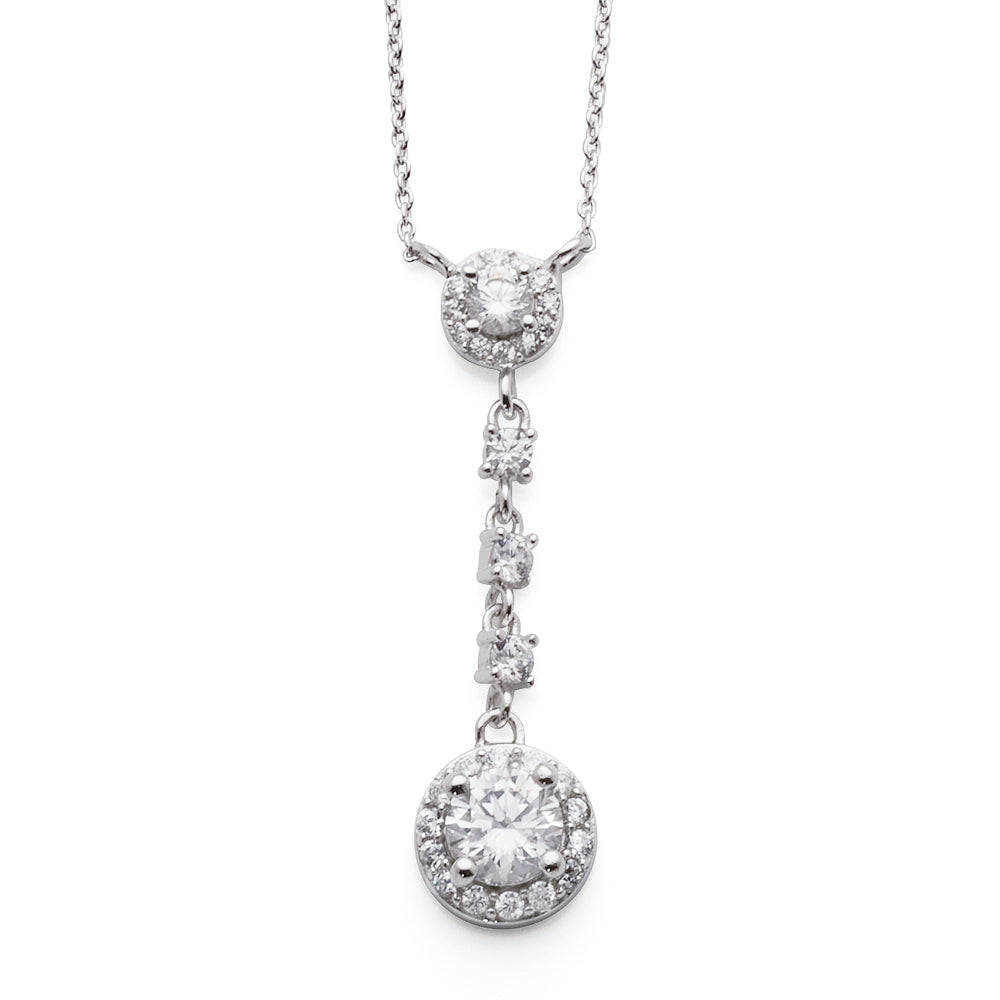 Sterling Silver Cubic Zirconia Drop Pendant