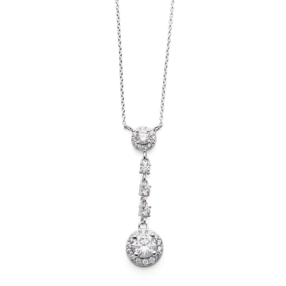 Sterling Silver Cubic Zirconia Drop Pendant