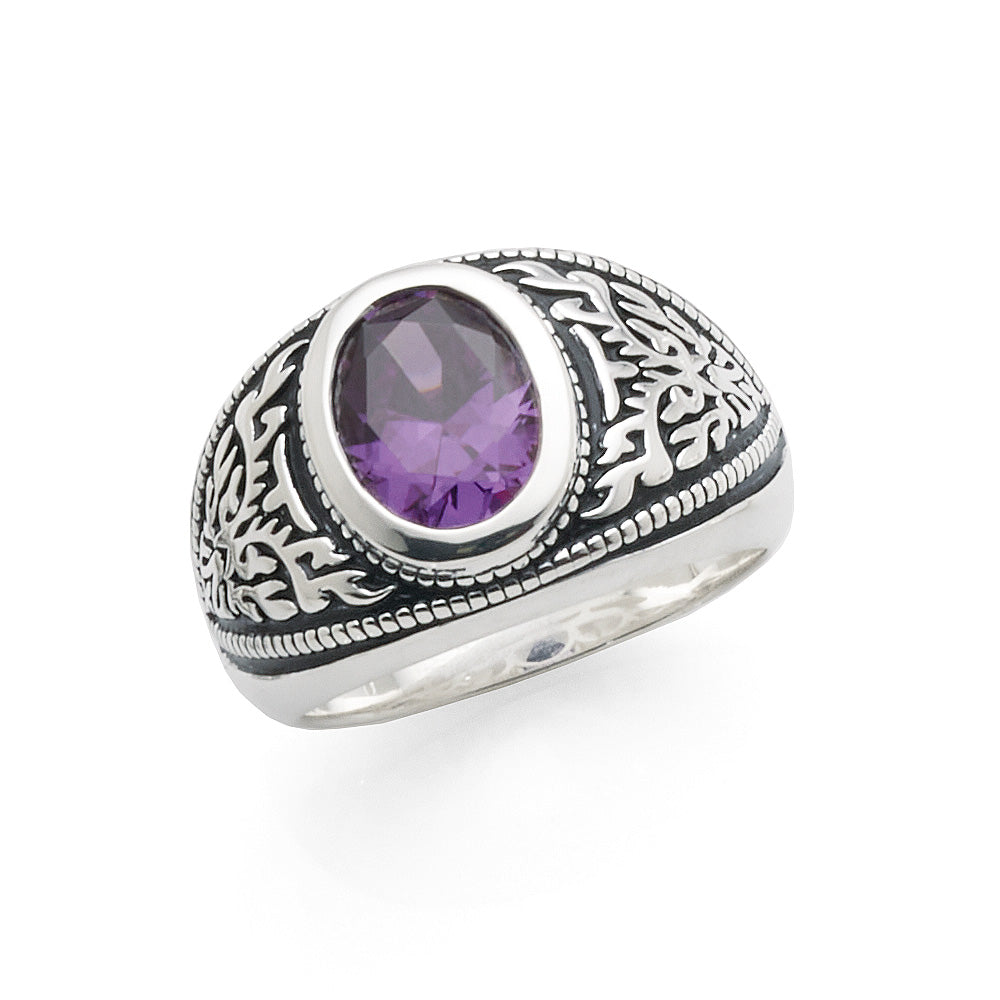 Sterling Silver Purple Cubic Zirconia Dress Ring