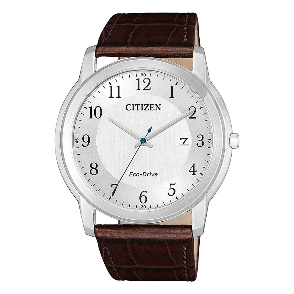 Citizen Eco-Drive Brown Leather Strap Watch AW1211-12A