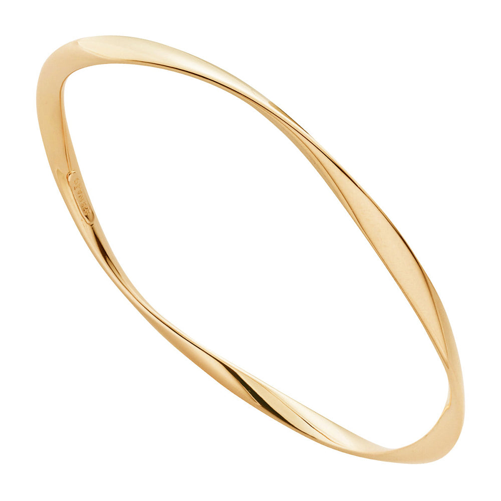 Najo 'Garden of Eden' Gold Tone Sterling Silver Twist Bangle