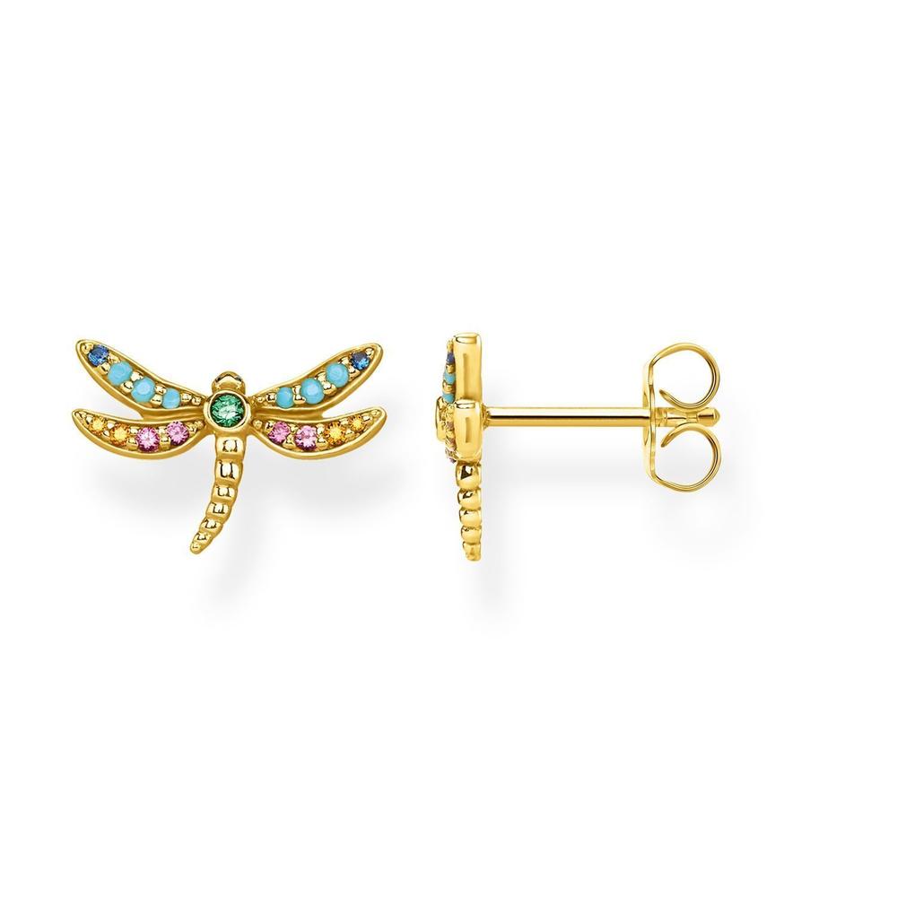 Thomas Sabo Sterling Silver Gold Plate 'Dragonfly' Studs TH2