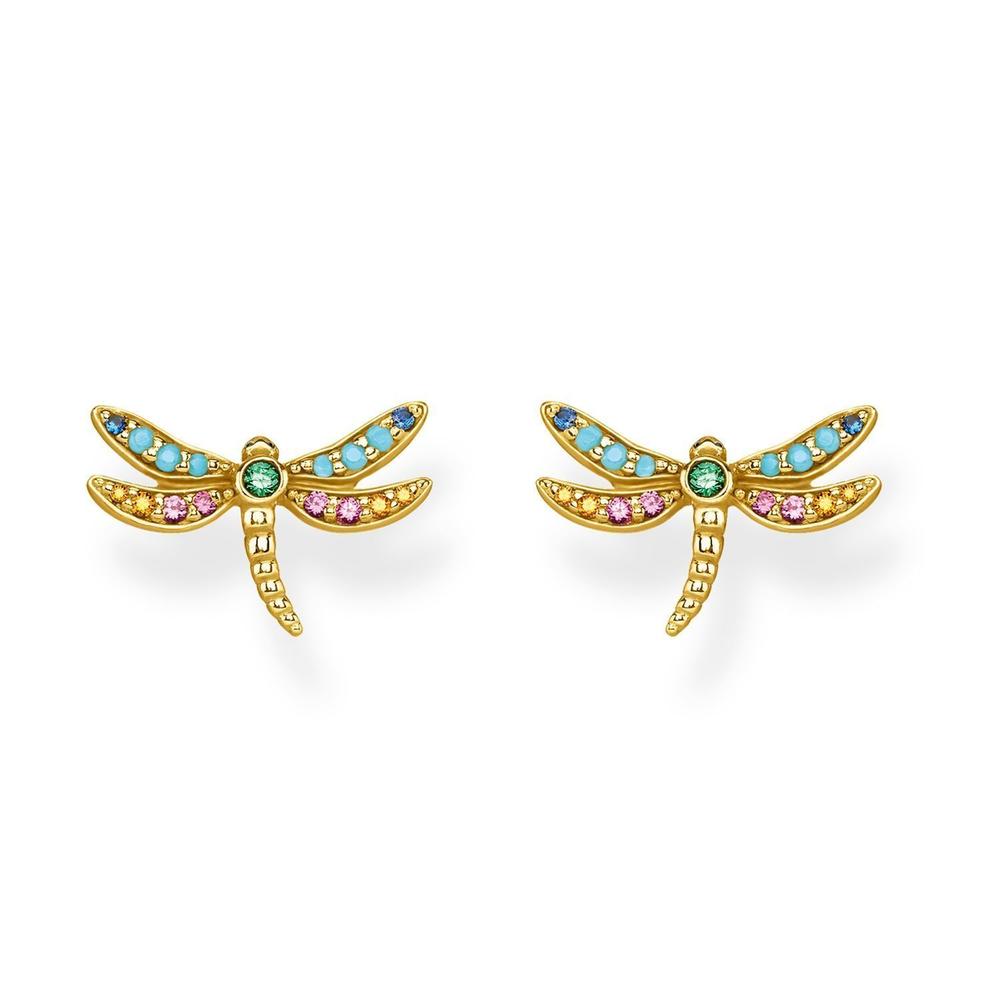 Thomas Sabo Sterling Silver Gold Plate 'Dragonfly' Studs TH2