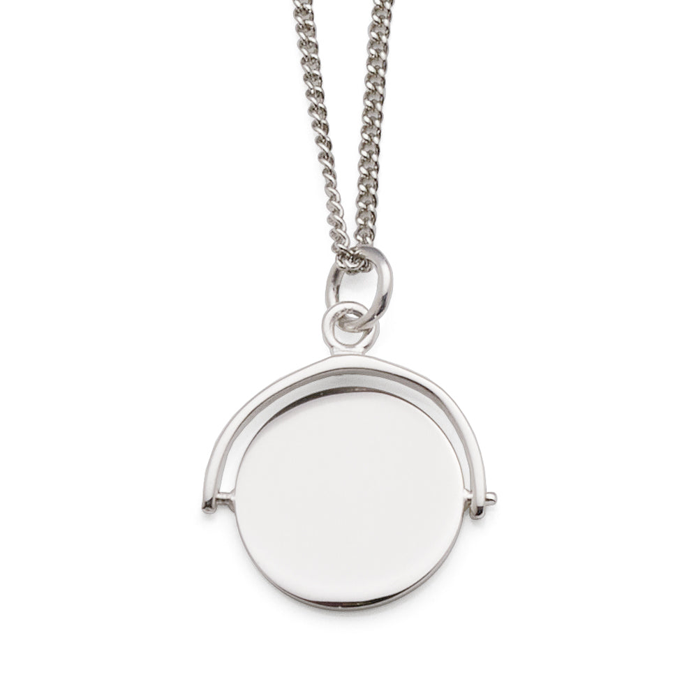 Sterling Silver Plain Spinning Round Disc Pendant
