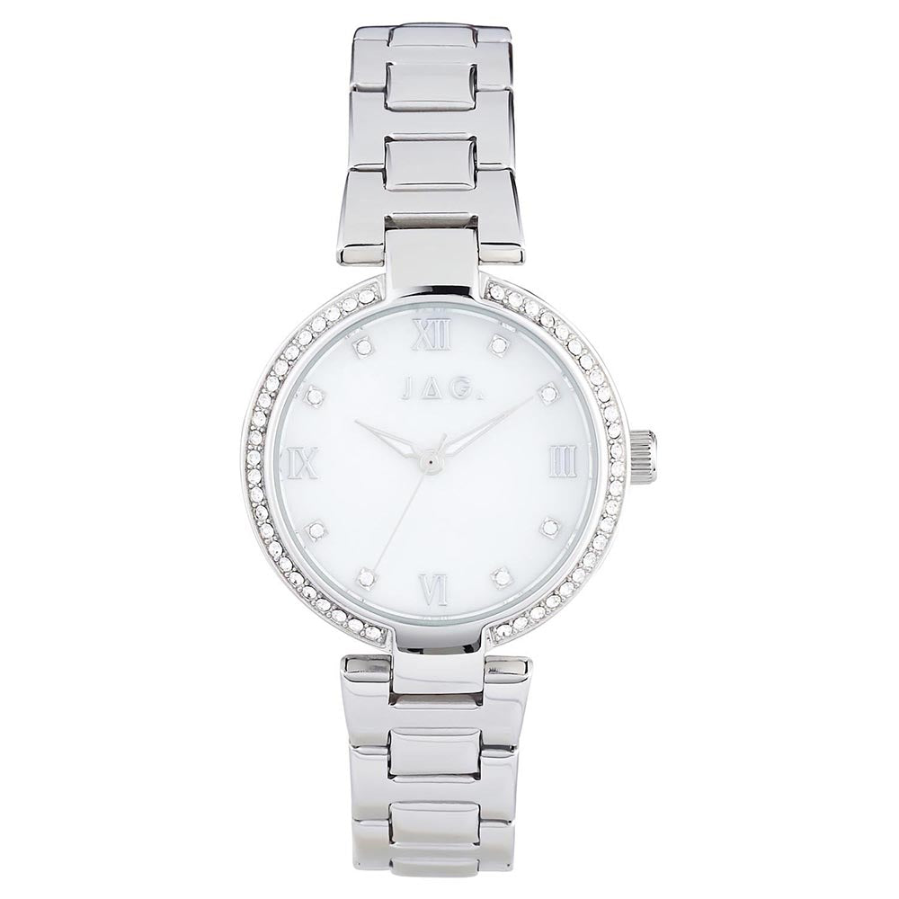 Jag 'Sasha' Stainless Steel Crystal Mother of Pearl Dial Wat