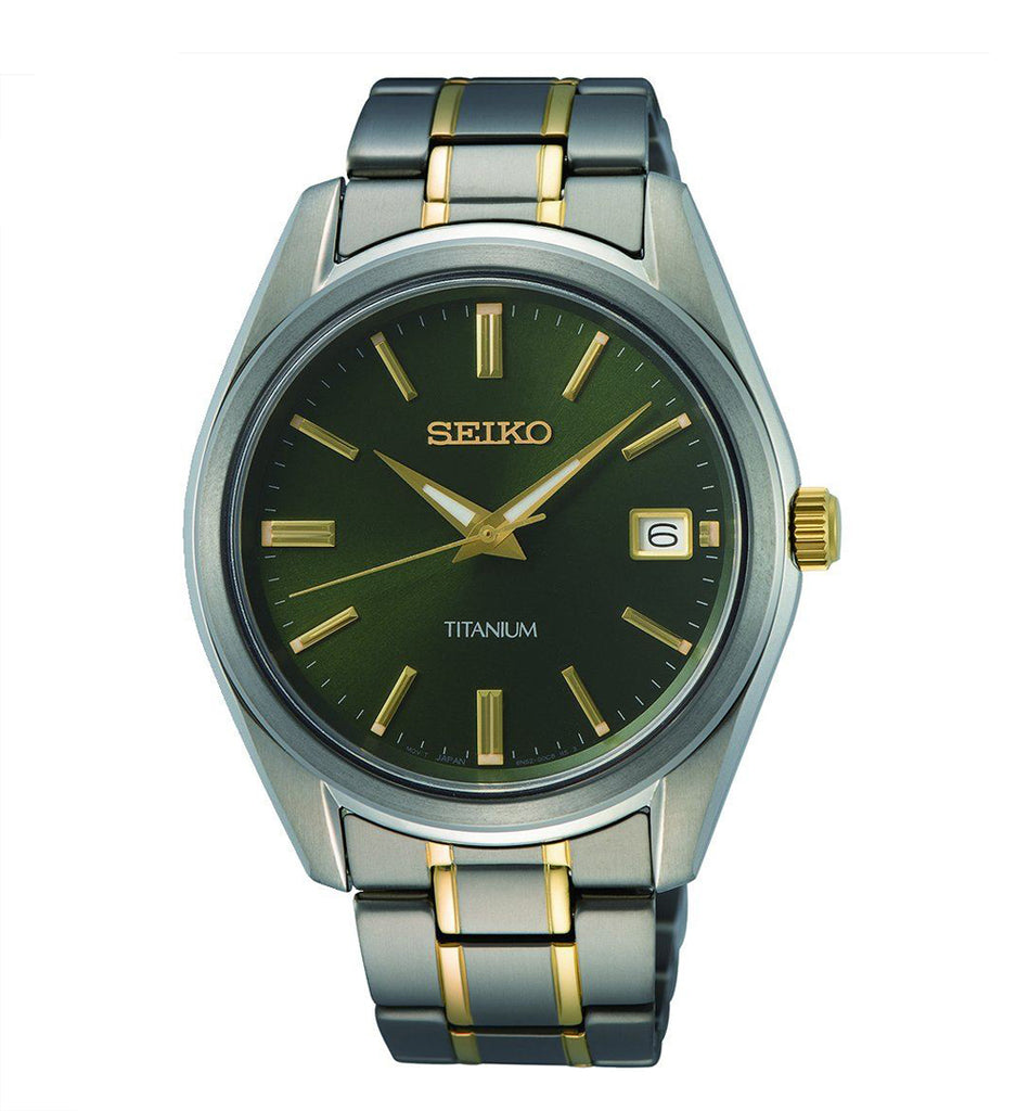 Seiko Titanium 2-Tone Watch SUR377P