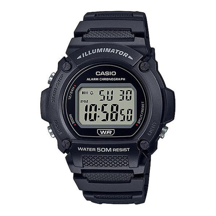 Casio Chronograph Black Digital Illuminator Watch W219H-1A