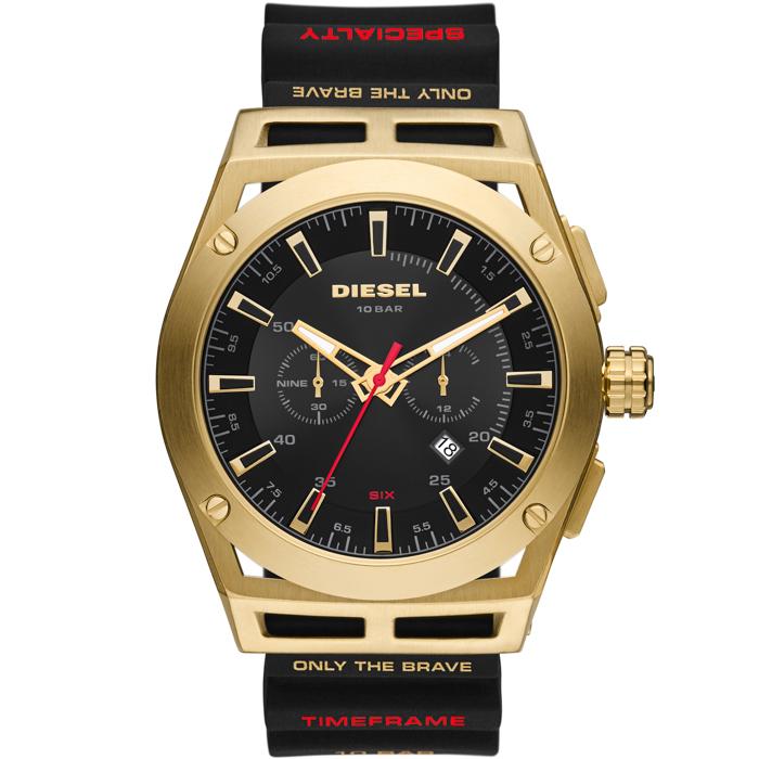 Diesel 'Timeframe' Chronograph Gold Tone Rubber Strap Watch