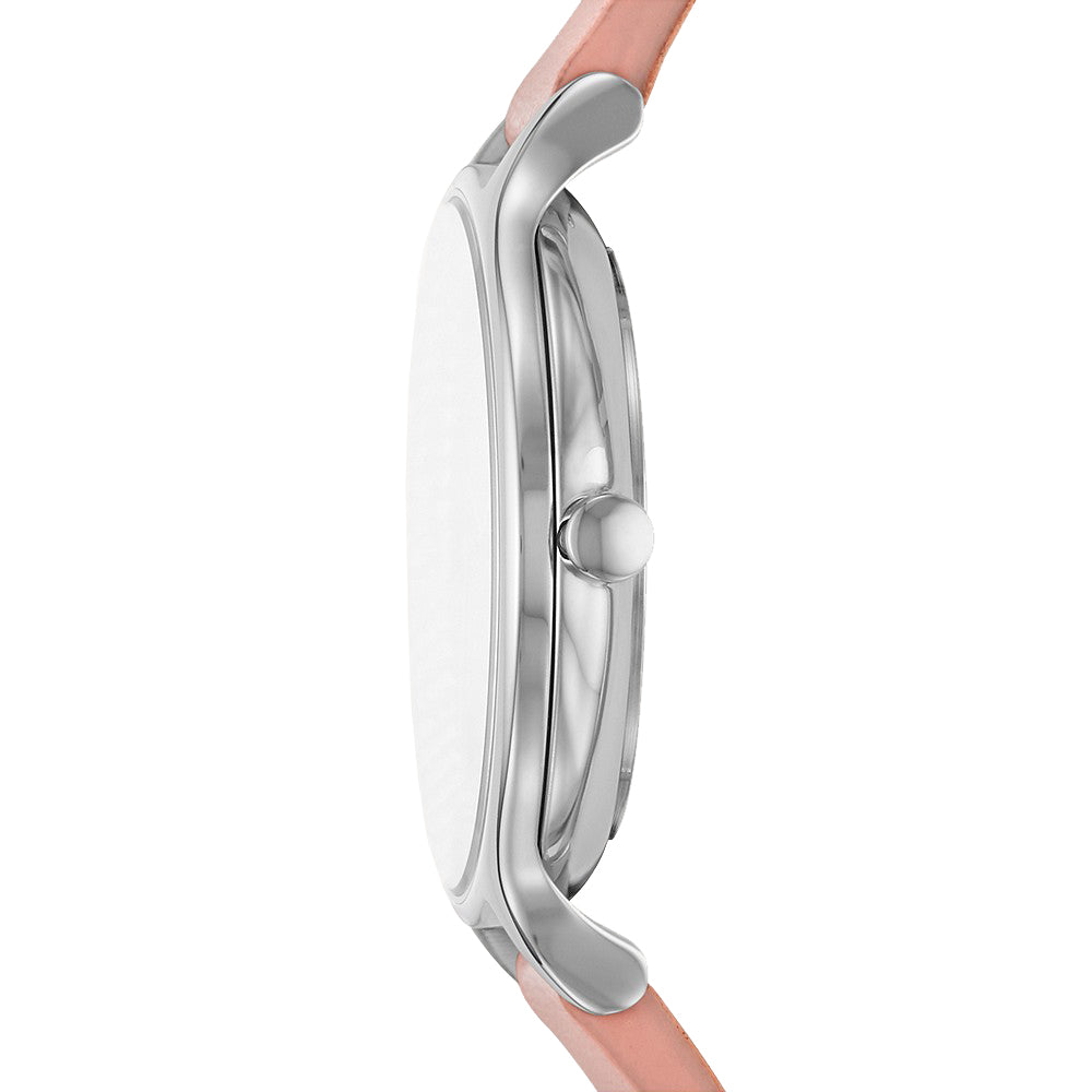 Skagen 'Anita' Three-Hand Pink Leather Watch