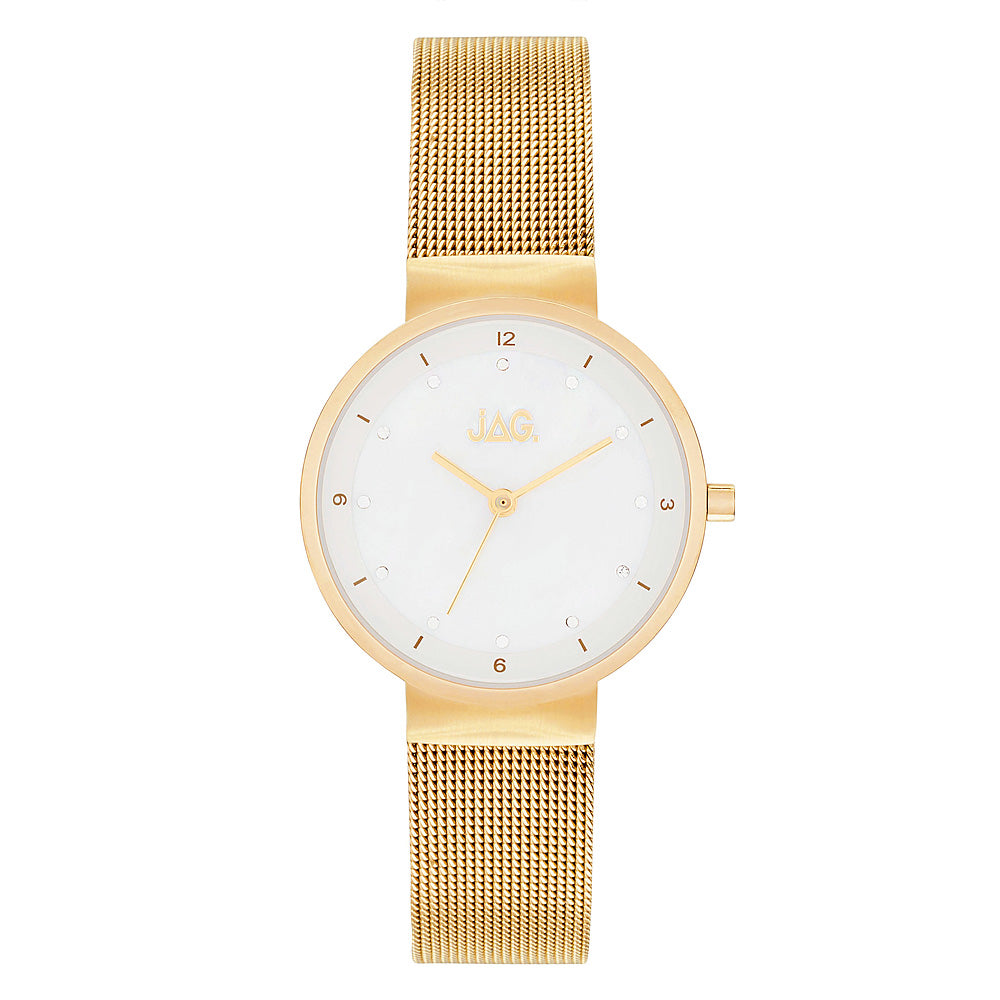 JAG 'Kristal' Gold-Tone Mesh Strap Watch J2238A