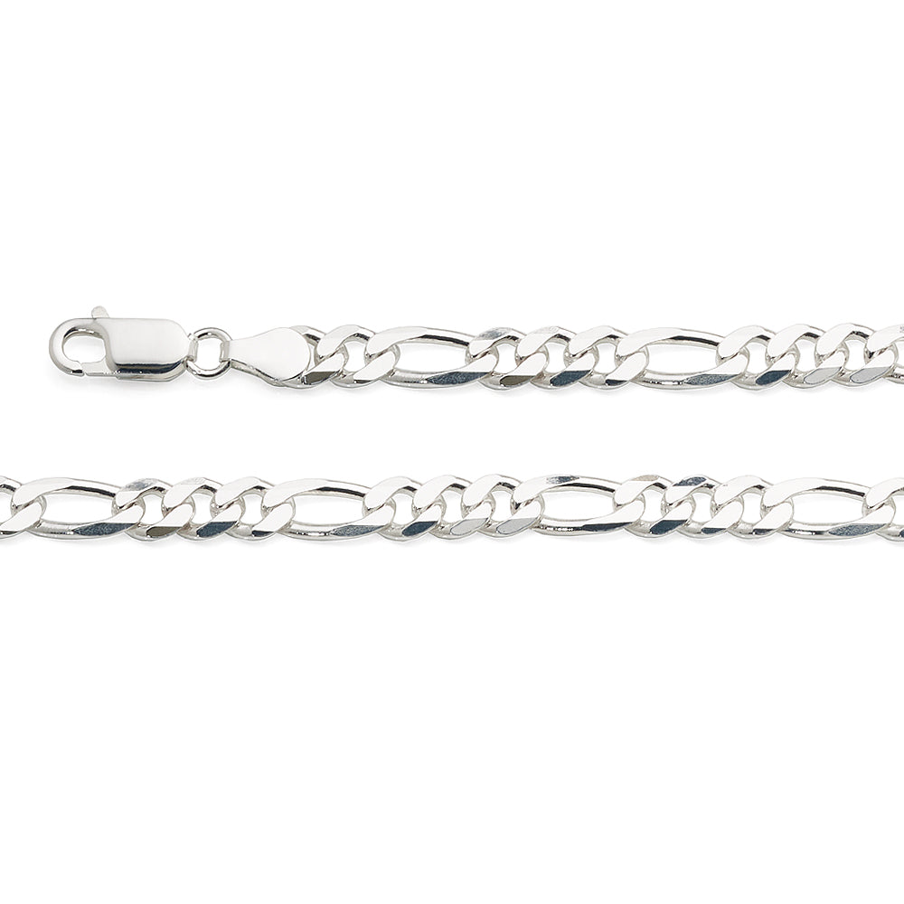 Sterling Silver 22cm Figaro 3+1 Link Bracelet