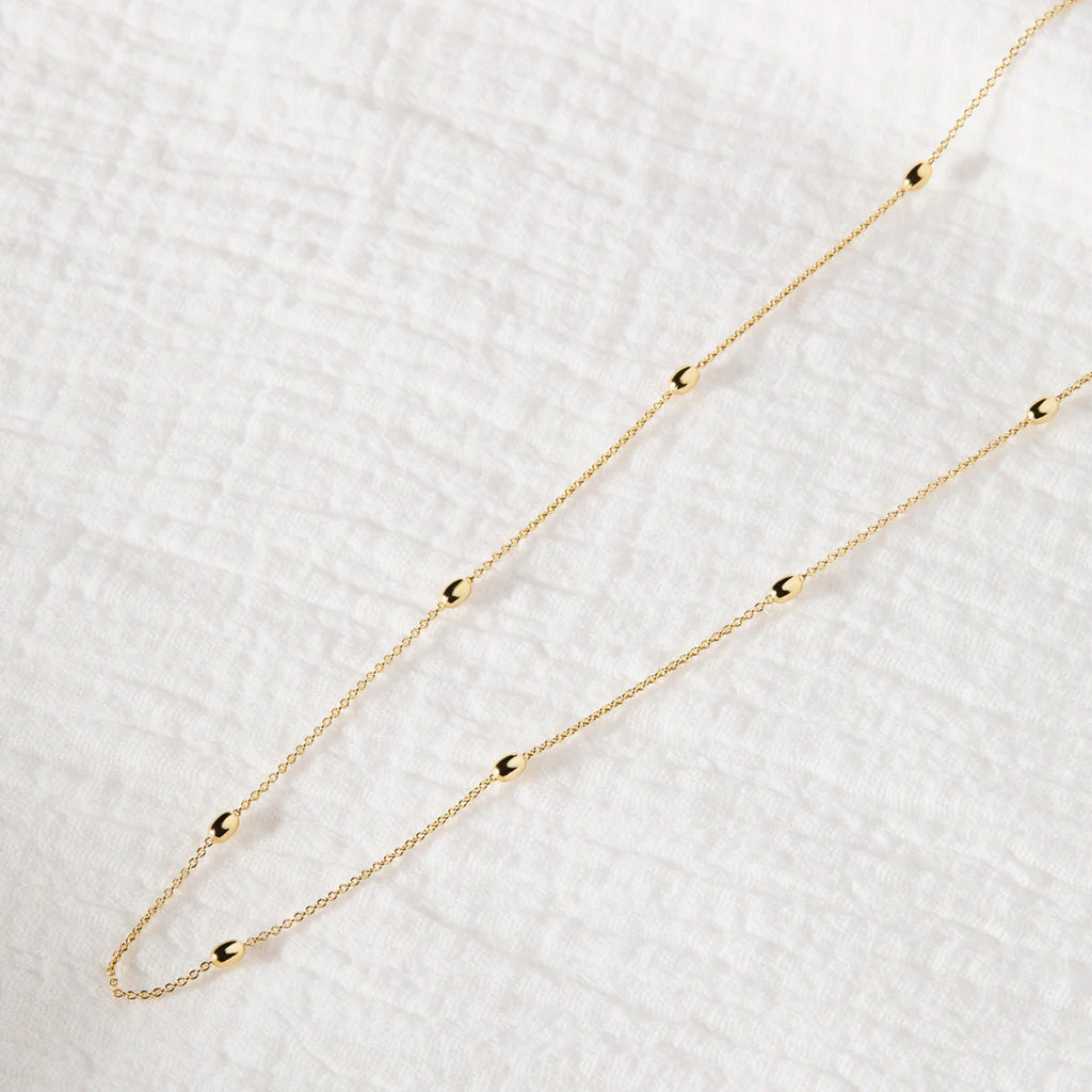 Najo 'Like A Breeze' Sterling Silver Gold Tone Bead Necklet