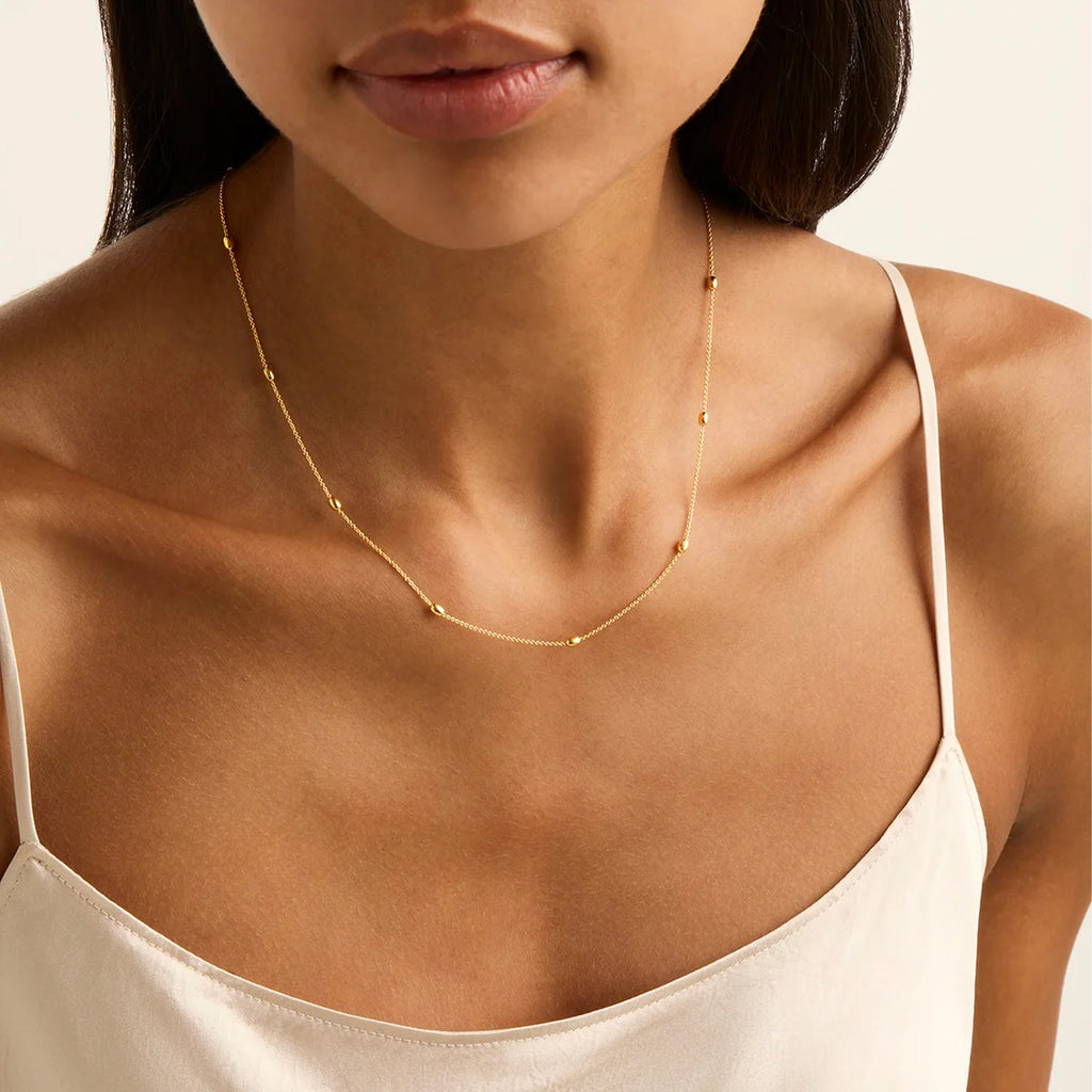 Najo 'Like A Breeze' Sterling Silver Gold Tone Bead Necklet