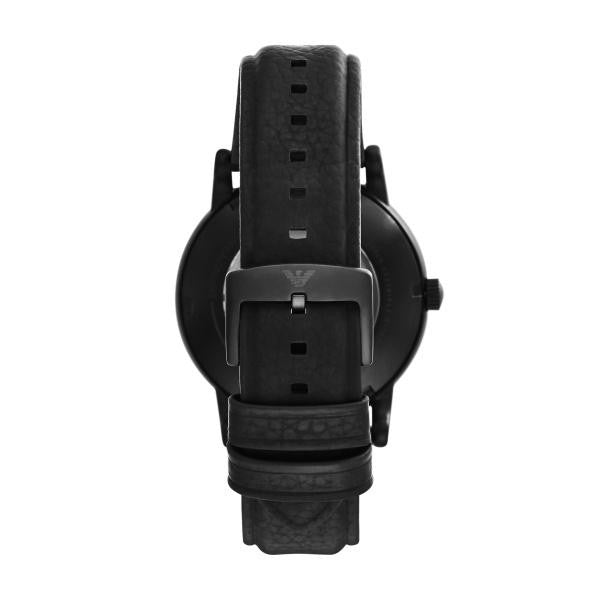 Emporio Armani 'Luigi' Automatic Black Leather Strap Watch A