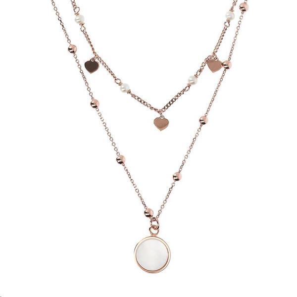 Bronzallure 'Alba' Two Strands Mother of Pearl Necklace WSBZ