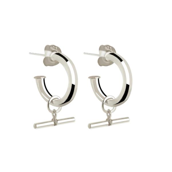 Najo 'T-Bar' Hoop Sterling Silver Earring E6406