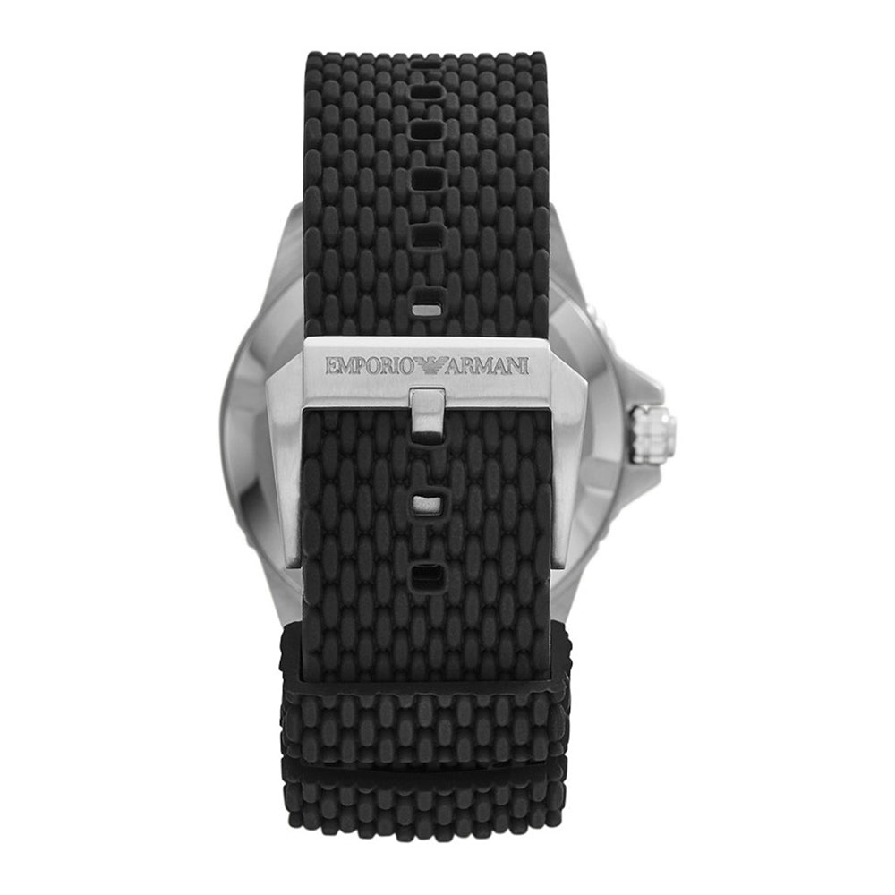 Emporio Armani 'Mario' Black Silicone Strap Watch AR11341