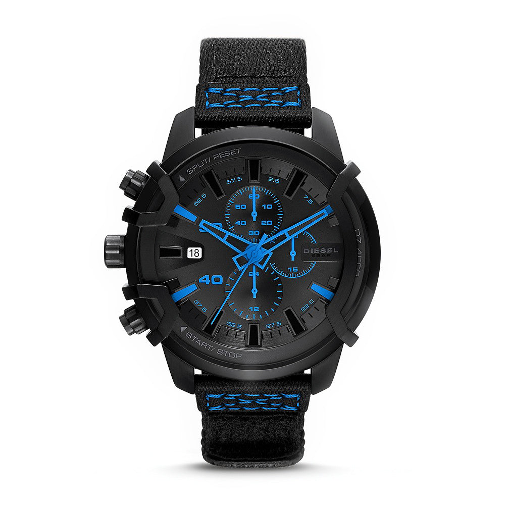 Diesel 'Griffed' Chronograph Matte Black Nylon Watch DZ4553