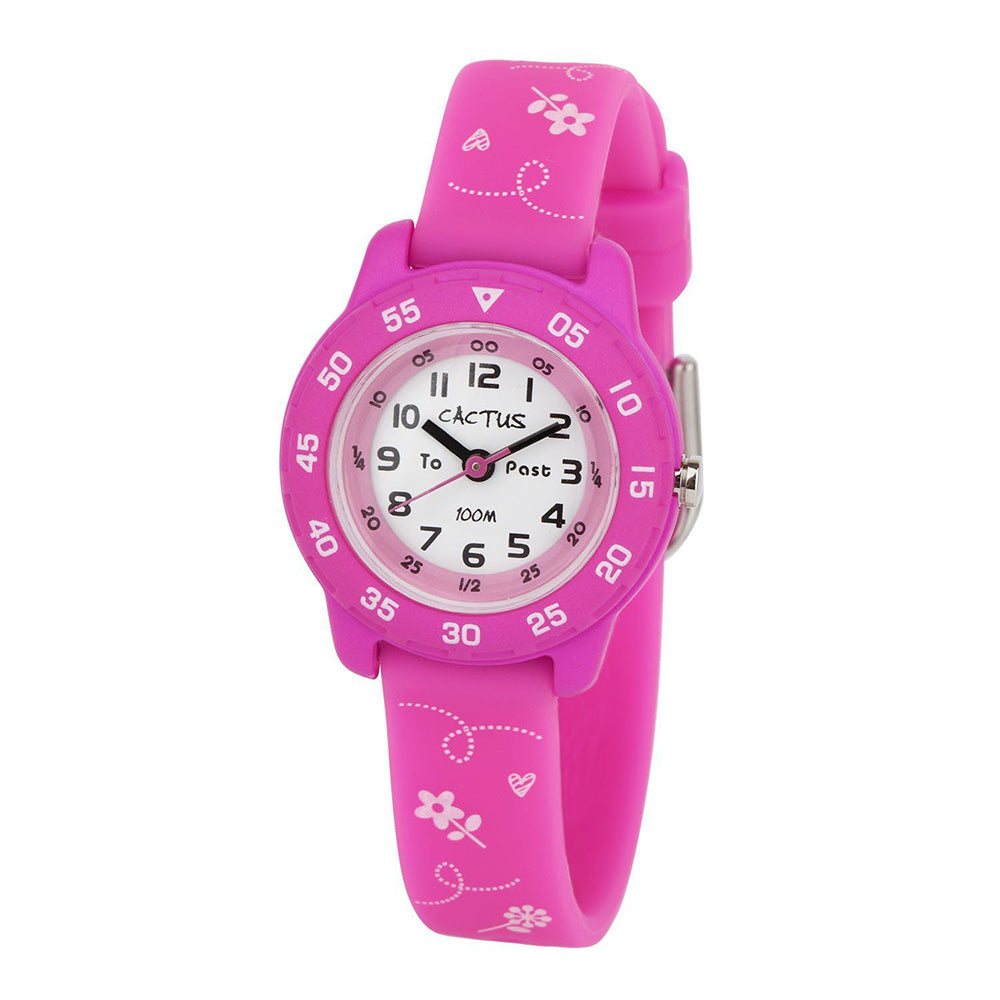 Cactus 'Junior' Pink Flower Time Teacher Watch CAC-124-M05