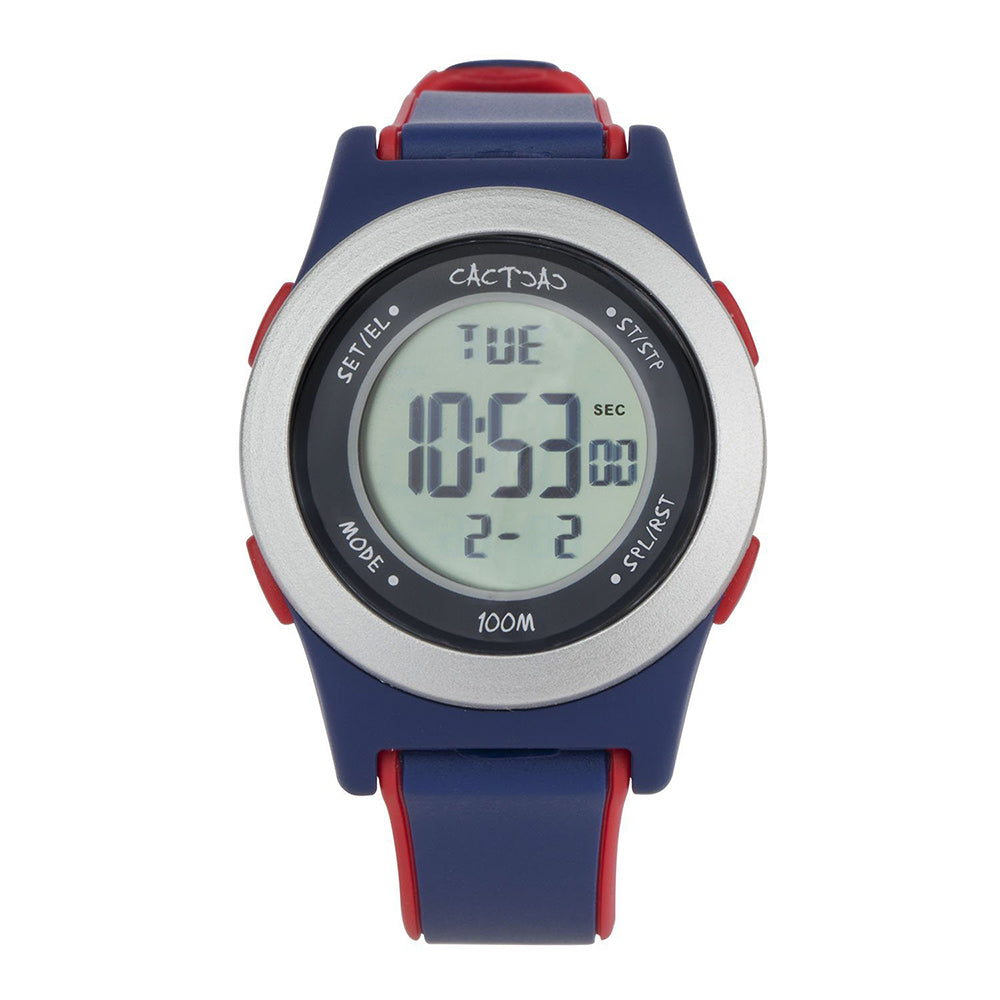 Cactus 'Shine' Navy Blue & Red Digital Watch CAC-125-M03