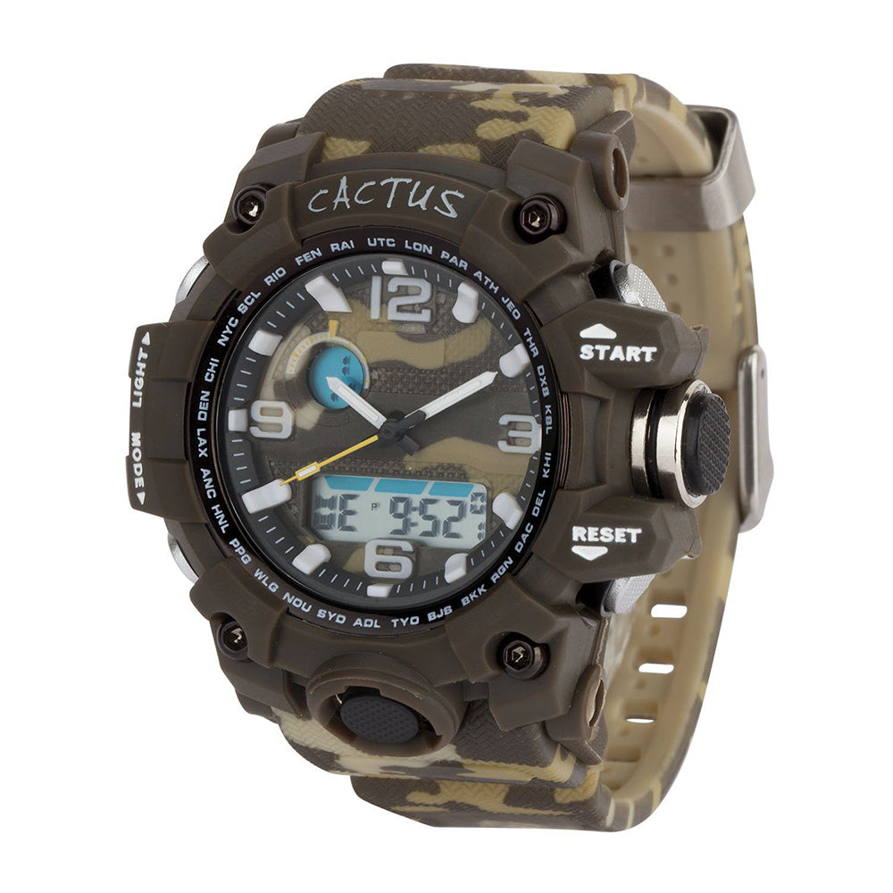 Cactus 'Mighty' Tough Camouflage Analogue Digital Watch CAC-