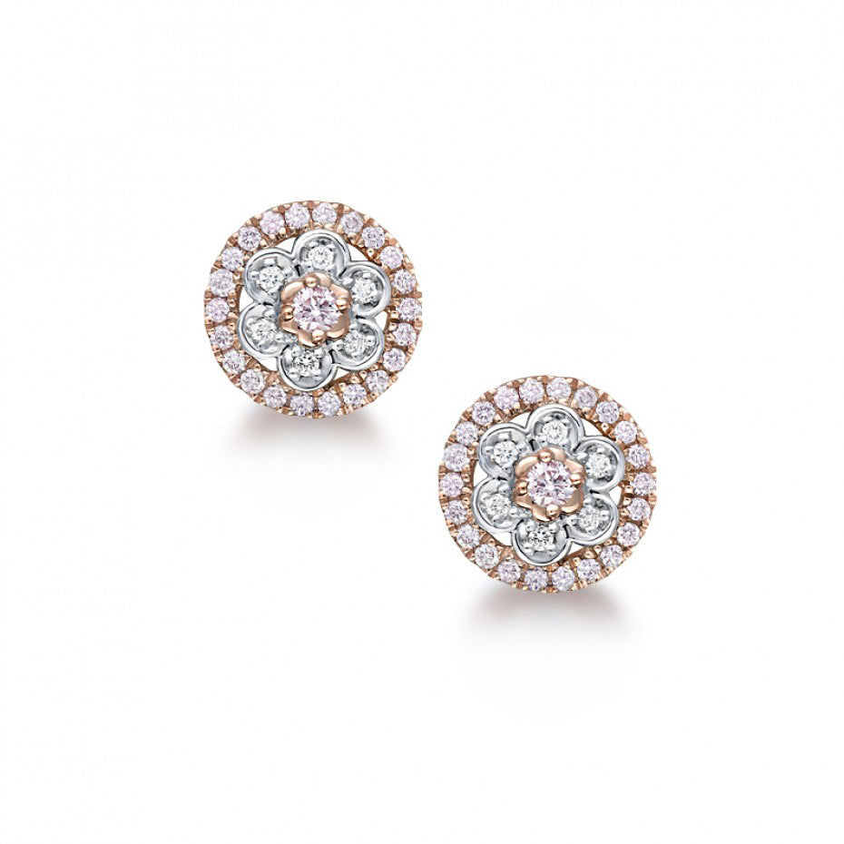 Kimberley Blush 'Emma' Earrings 18ct White & Rose Gold BPE-R