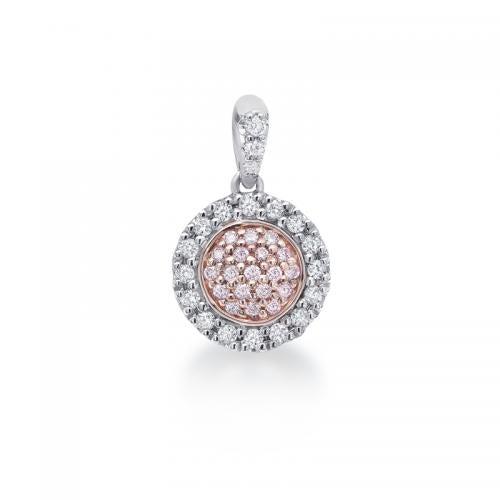 Kimberley Blush 'Katherine' Pendant 18ct Round Halo BPP-RDCS