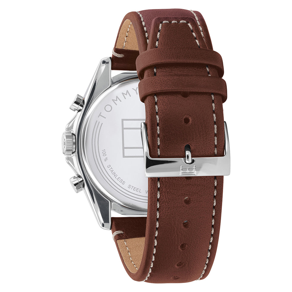 Tommy Hilfiger 'Parker' Multi-Function Brown Leather Watch 1