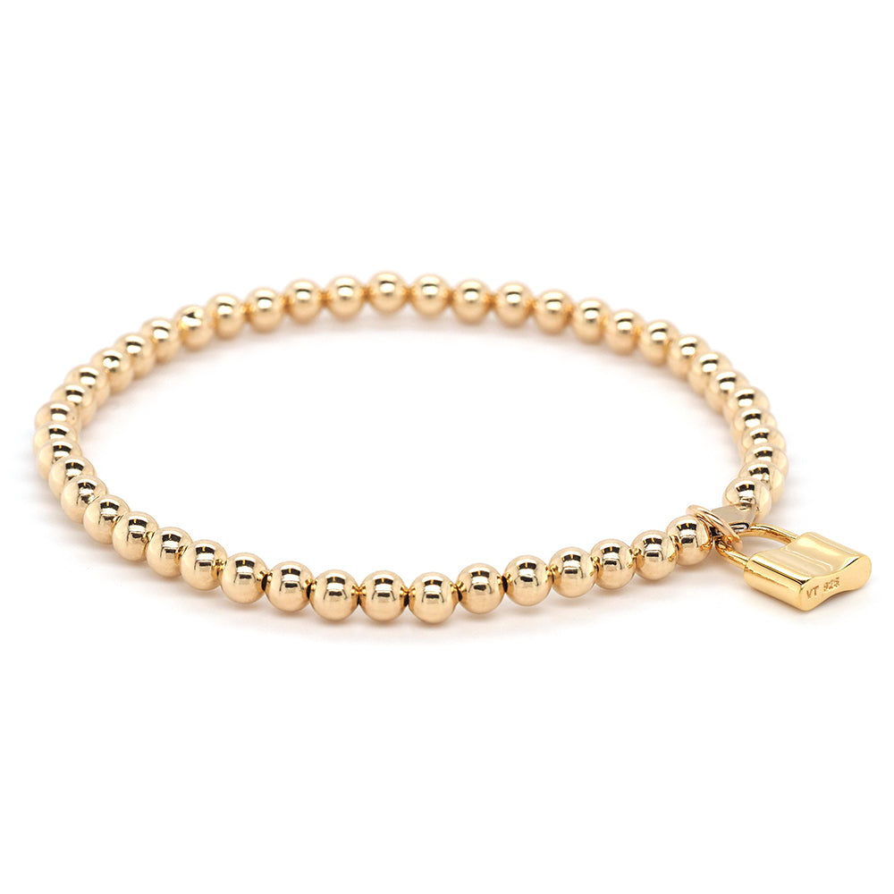 Von Treskow 14ct Yellow Gold Filled Bracelet With Padlock Ch