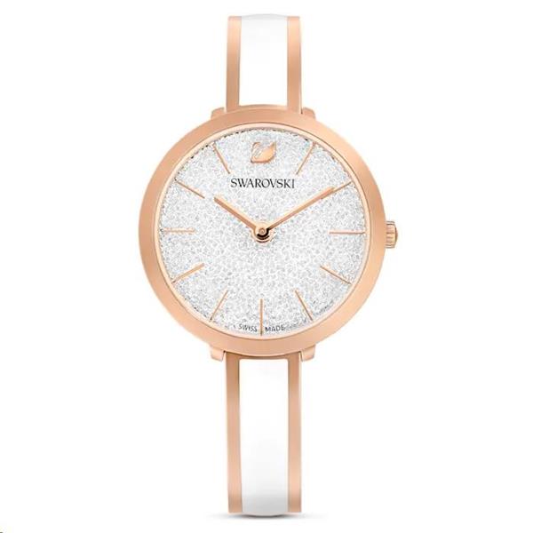 Swarovski Crystalline Delight Rose Tone White Crystal Watch