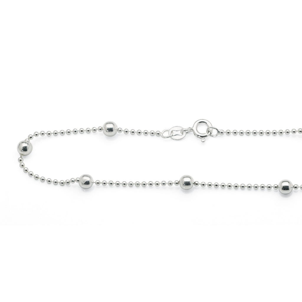 Sterling Silver Ball Link 26cm Bracelet