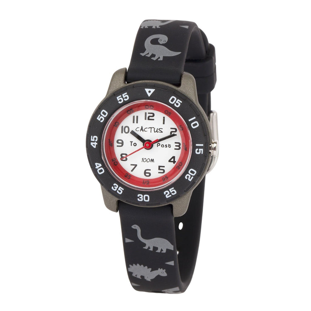 Cactus Dinosaur Time Black Teacher Watch CAC124M01