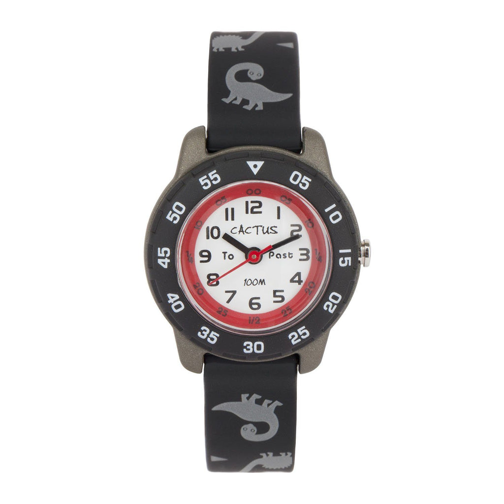 Cactus Dinosaur Time Black Teacher Watch CAC124M01