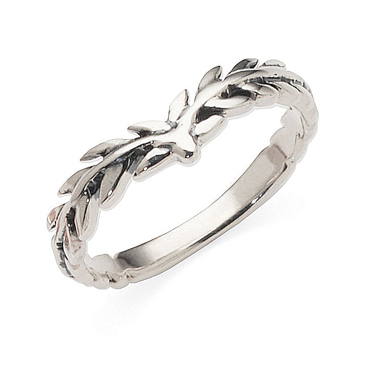 Sterling Silver 'V' Shaped Leaf Ring