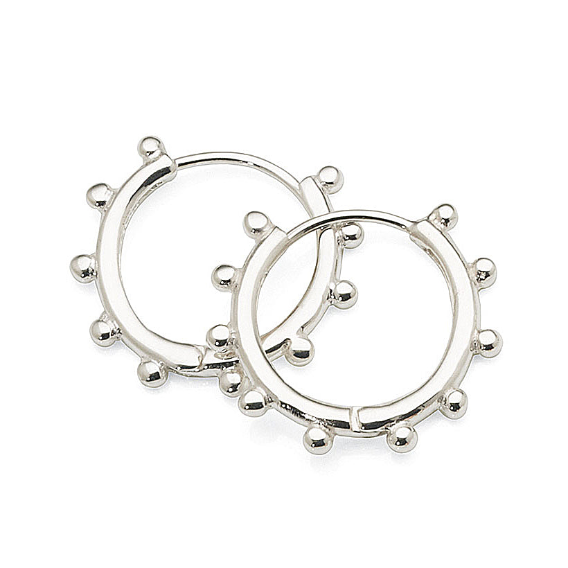 Sterling Silver 16mm Balled Edge Hoops