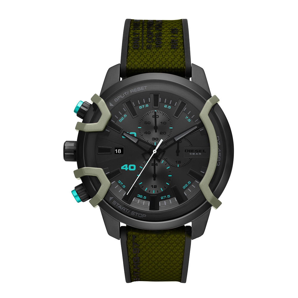 Diesel 'Griffed' Chronograph Olive Green Strap Watch DZ4563