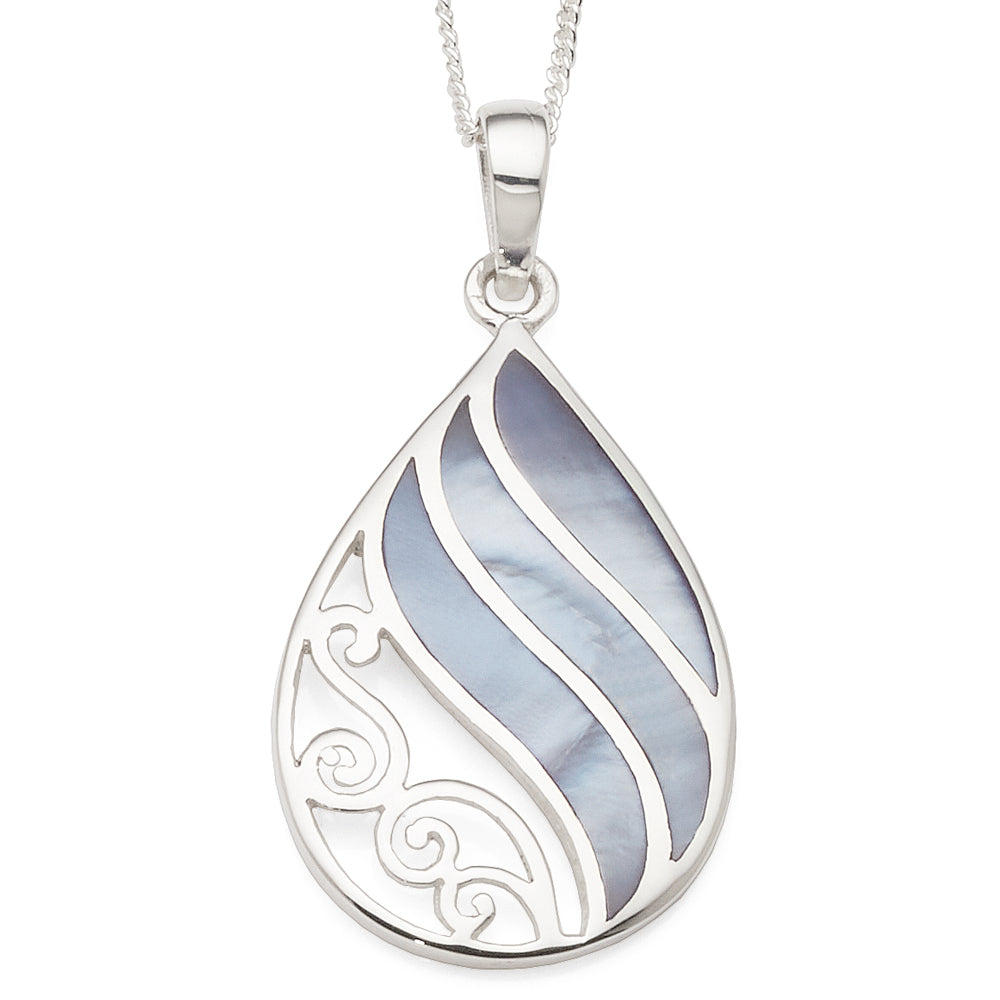 Sterling Silver Purple Mother Of Pearl Pendant