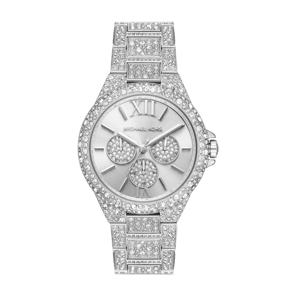 Michael Kors Oversized 'Camille' Crystal Stainless Steel Wat