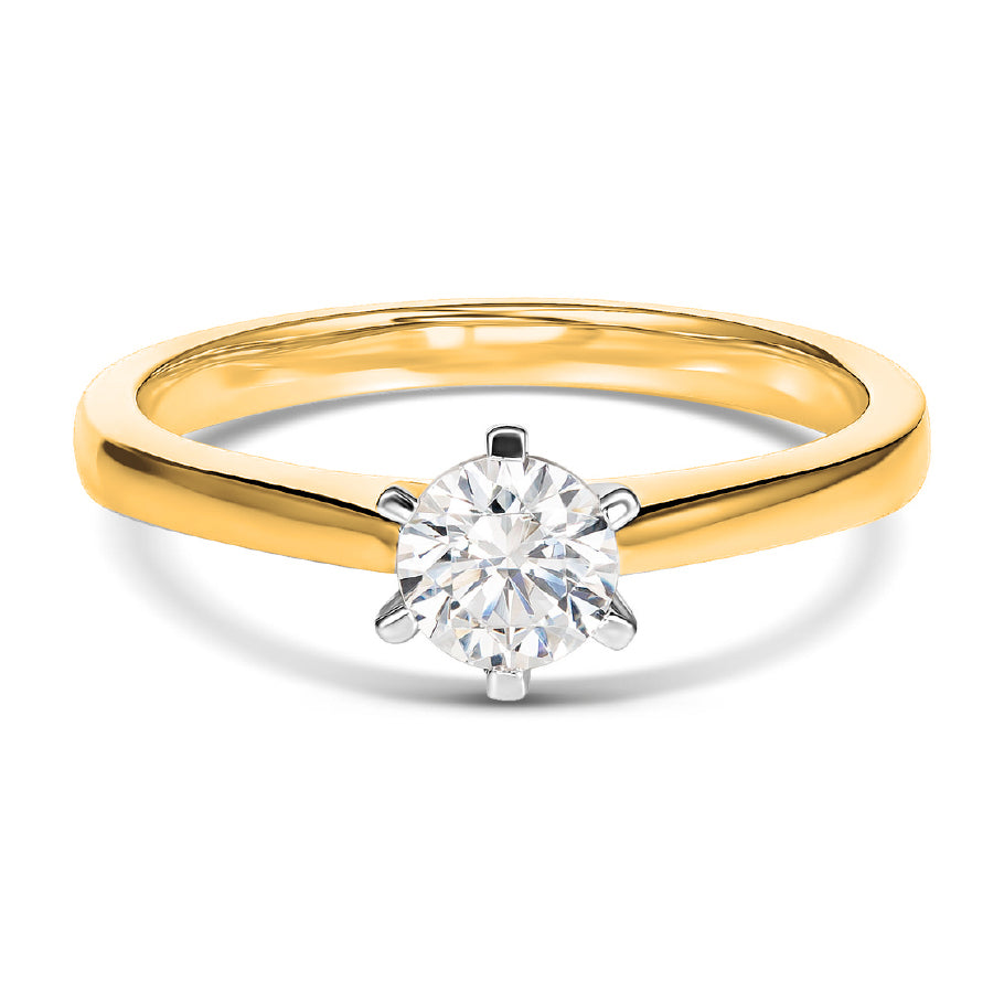 Evergem 9ct Yellow Gold Cubic Zirconia Solitaire Ring R12-00