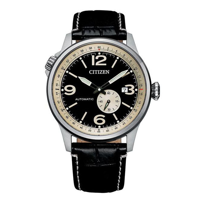 Citizen Automatic Black Leather Watch NJ0140-17E