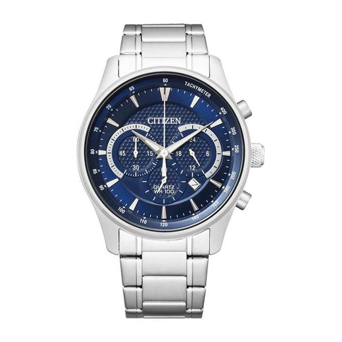 Citizen Chronograph Stainless Steel Blue Dial Watch AN8190-5