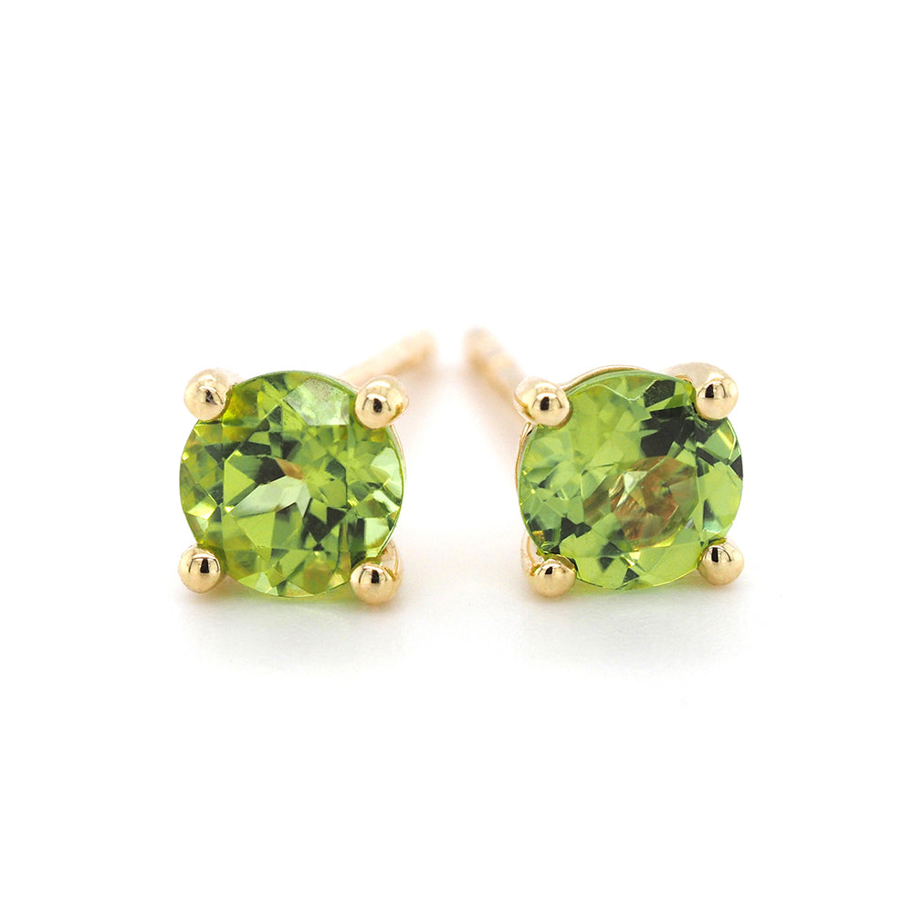 9ct Yellow Gold 4.5mm Peridot Stud Earrings