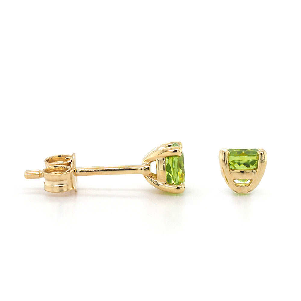 9ct Yellow Gold 4.5mm Peridot Stud Earrings