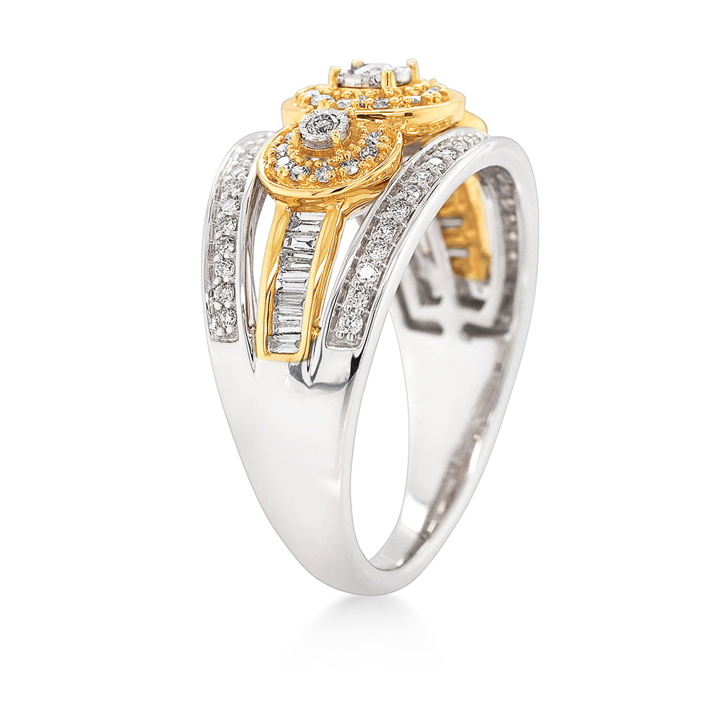 9ct Gold 2-Tone Diamond Dress Ring TDW: 0.50CT