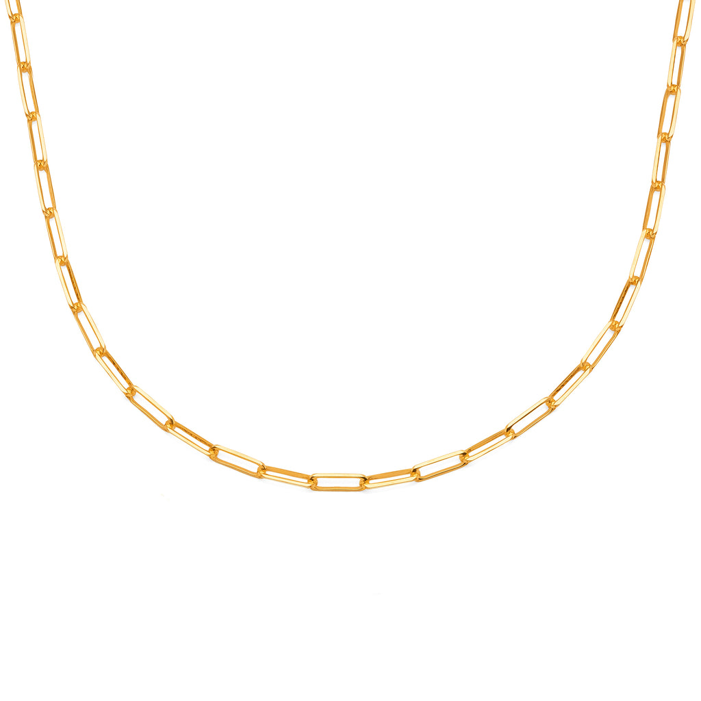 9ct Yellow Gold Paper Clip Link Chain