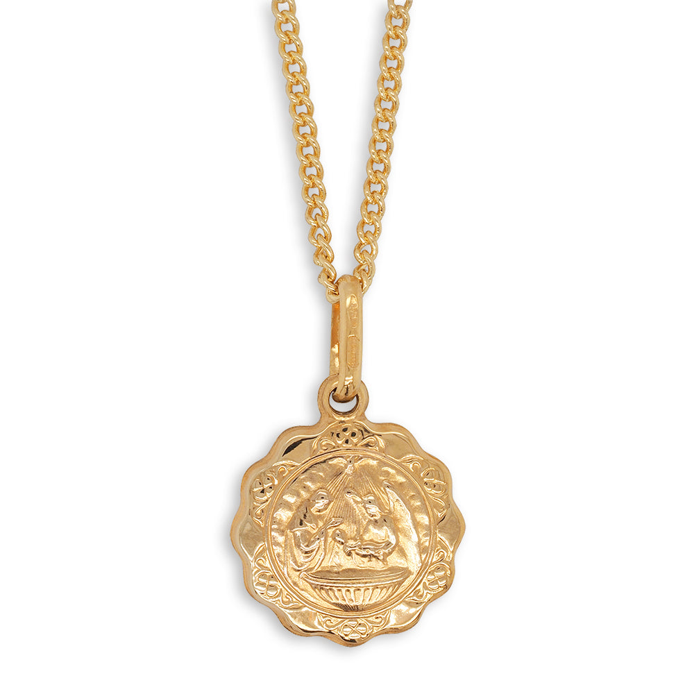 9ct Yellow Gold 12mm Baptism Medal