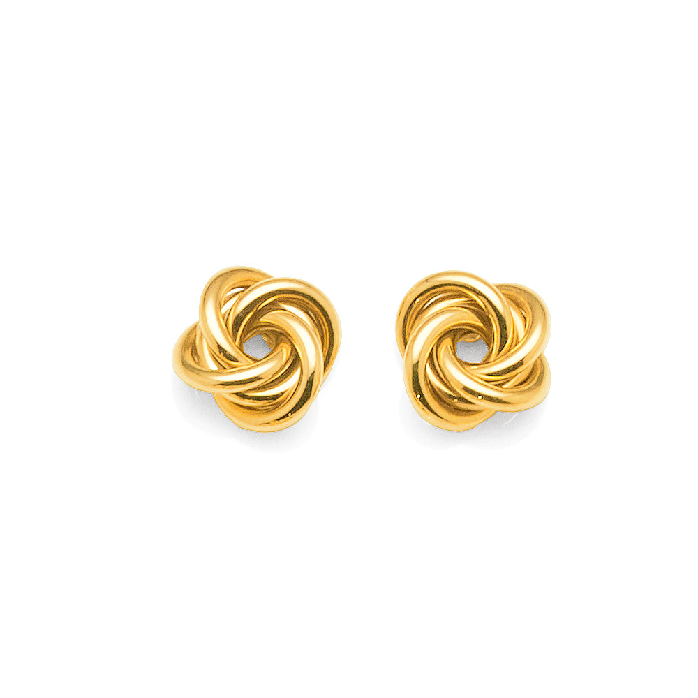 9ct Yellow Gold 8mm Knot Stud Earrings